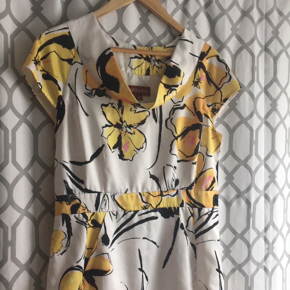 Merona Floral Cowl Neck Cap Sleeve Dress